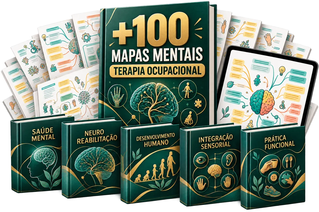 Coleção de Mapas Mentais de Terapia Ocupacional: tablet, celular e materiais impressos